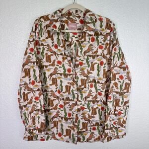 Show Me Your Mumu Top Womens Large Rodeo Escape Early Riser Cowboy Western Shirt